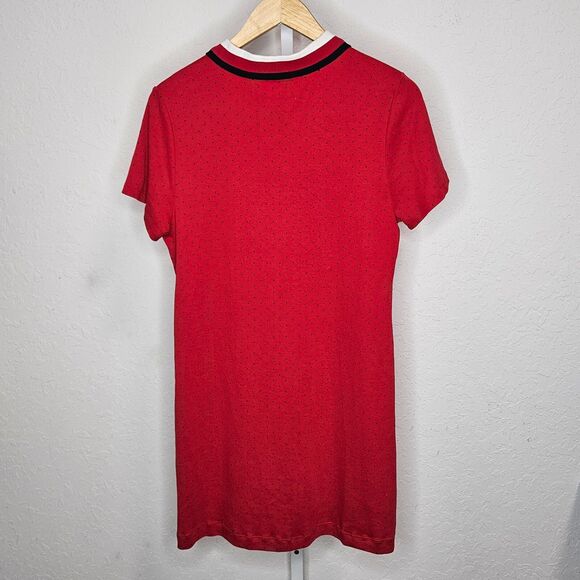 Tommy Hilfiger Red Polka Dot Polo Shirt Dress Preppy Patriotic Size Large - Picture 3 of 5